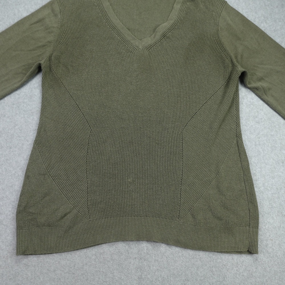 Tommy Bahama Sweater Womens Medium Green Ribbed Pullover‎ V Neck Casual - Picture 5 of 15